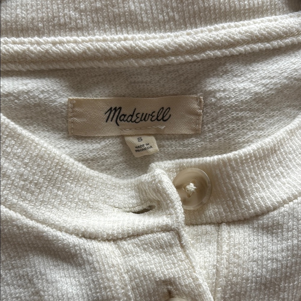 Madewell Off-White Textured Henley Top - Picture 2 of 10